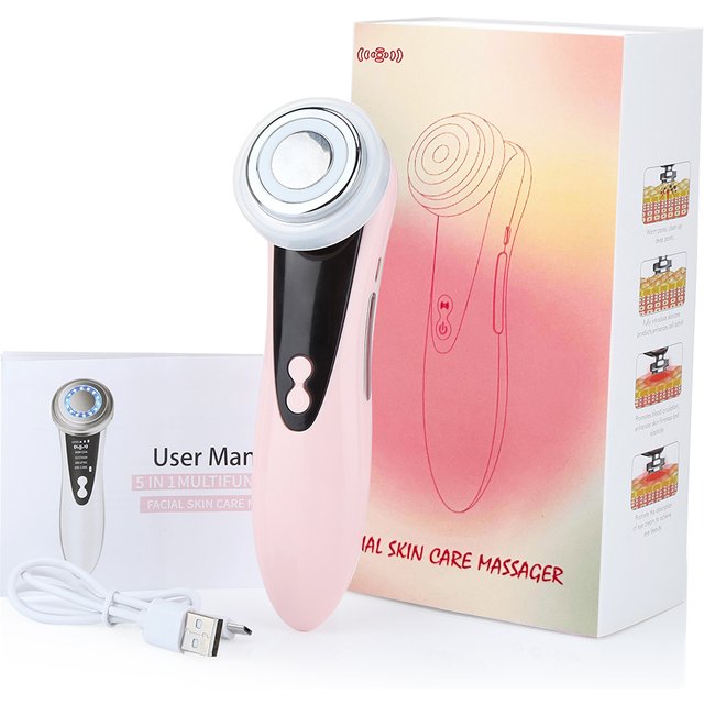 5 in 1 Facial Skin Care Massager Red Blue Light Face Skin Rejuvenation Face Skin Care Tool Anti-Aging Facial Eye Beauty Device