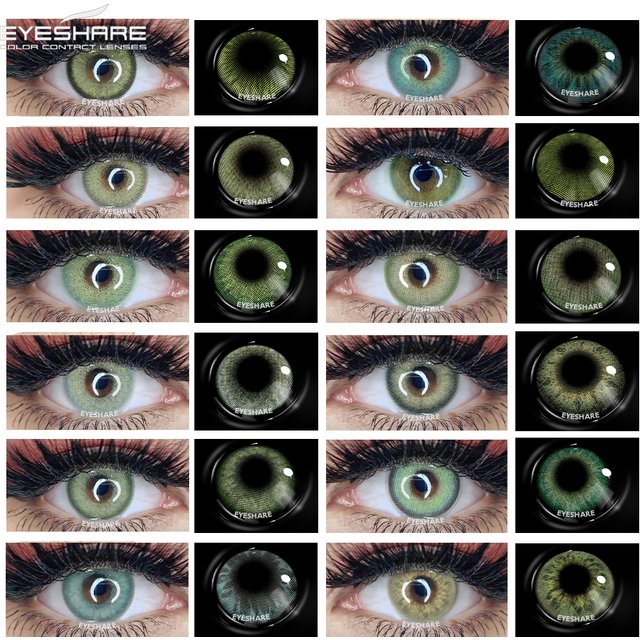 EYESHARE Color Contact Lenses for Eyes Cosmetic Color Lenses Green Color Contact Lenses Eye Cosmetic Color Lens Eyes Beauty Eyes