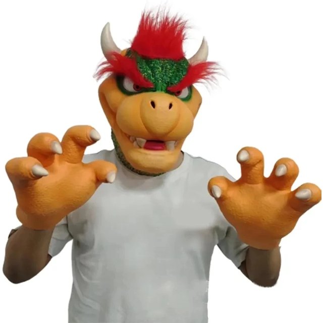 Bowser – accessoires de Cosplay, masque facial en Latex, masques de jeu de rôle pour fête