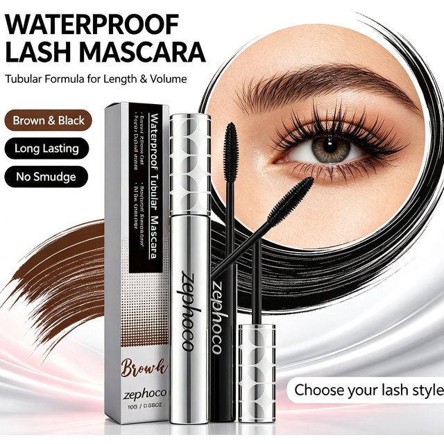 3D Black / Brown Mascara Waterproof Curled Eyelashes Fast Dry Eye Lashes Brush Beauty Makeup Beauty Lengthening Eye Cosmetics