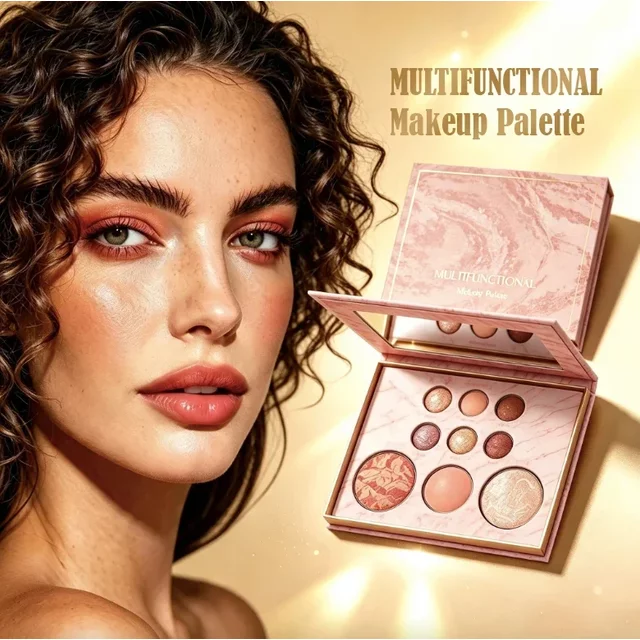 AMZ All‑in‑One Makeup Palette Eyeshadow Contour Blush Highlighter Eyelid Brightener Multi‑Function Makeup Kit