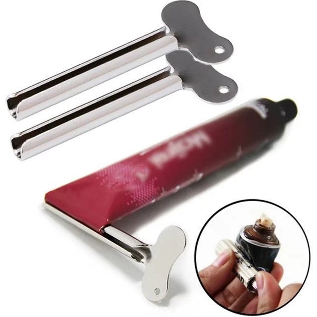 Stainless Steel Toothpaste Tube Squeezers Metal Key Toothpaste Squeezers for Bathroom Hair Dye Cosmetic Tubes Squeezer
