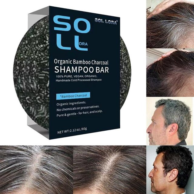Natural Charcoal Hair Darkening Bar White Hair Darkening Shampoo Soap Bamboo Charcoal Black Hair Solid Shampoos hair Shampoo