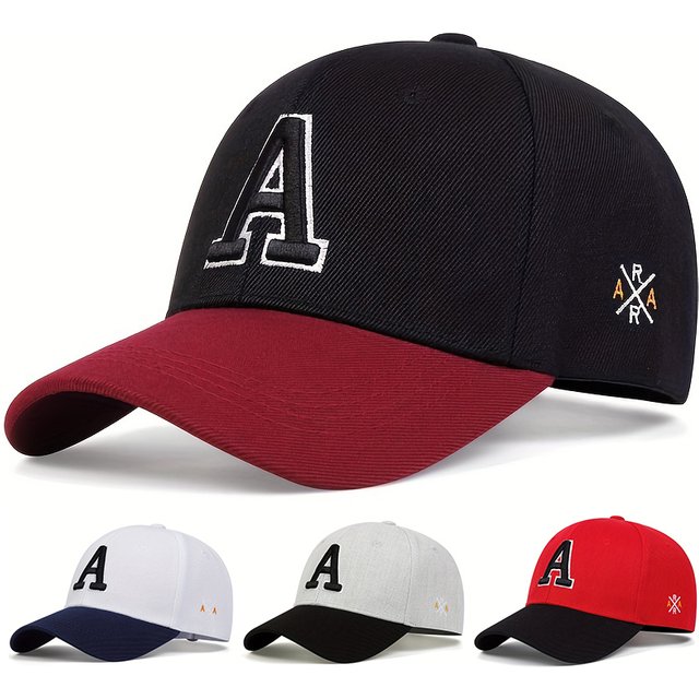 Unisex A Letter Side AR Embroidery Baseball Caps Spring And Autumn Outdoor Adjustable Casual Hats Sunscreen Hat