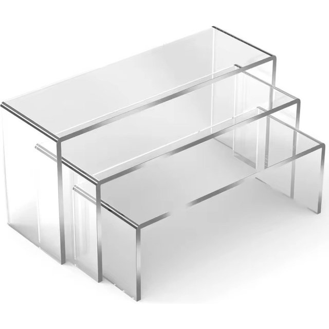 3Pc Clear Acrylic Display Stand Cosmetic Bag Jewelry Cup Holder for Home Shop statue Model Pottery Display Riser