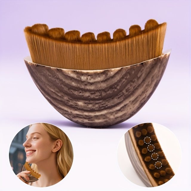 Brosse faciale pour contour lymphatique, brosse sèche pour le visage, la mâchoire et la mise en forme du menton, conception ergonomique, ajustement précis au beige clair