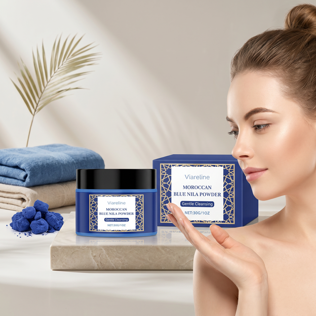 Moroccan Blue Nila Powder 30g Gentle Cleansing Purifying Powder,Exfoliating Improve Dullness Skin Brightening Smooth Face Care
