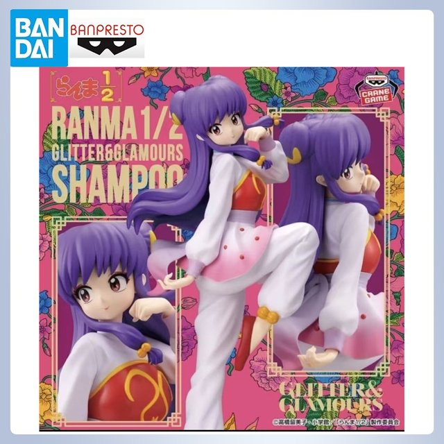 In Stock Bandai Original Spirits Banpresto Glitter & Glamours Ranma 1/2 Shampoo Collection Series Model Cartoon Character Garage