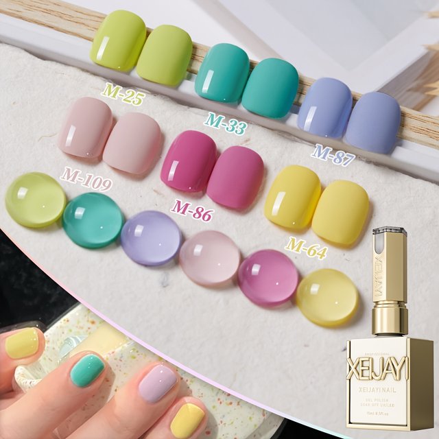 1/6pcs Multicolor Gel Nail Polish Kit, Soak Off LED Gel for Home and Salon Use, High Gloss Finish