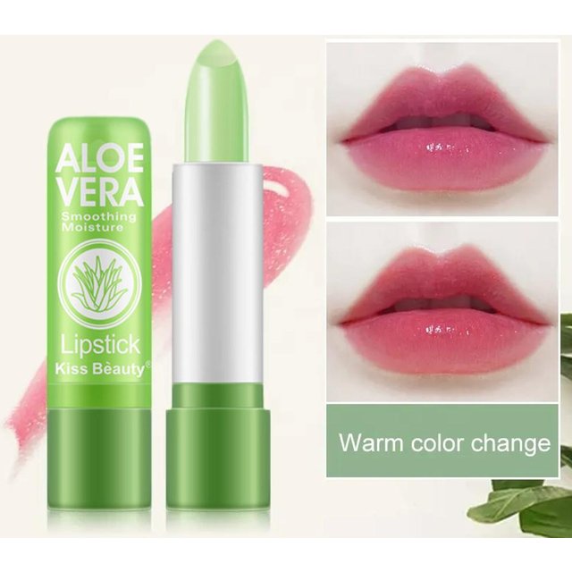 Color Changing Lipstick Waterproof Aloe Vera Moisturizing Long Lasting Nourishing Tinted Lip Balm Temperature Shiny Makeup