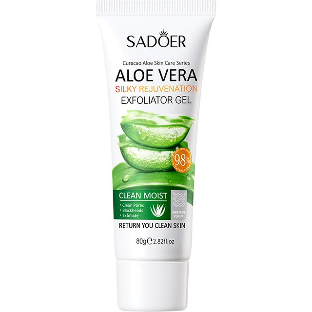 SADOER Exfoliating Aloe Vera Gel Facial Cleanser Deep Cleansing Exfoliant Gentle Tender Face Exfoliation Facial Exfoliator