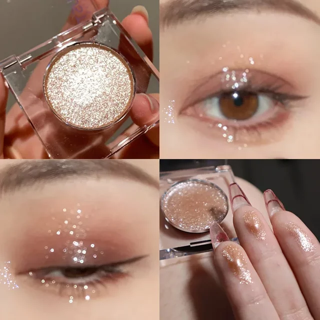 Eyeshadow Palette Shining Sequins Moon Diamond Galaxy Eye Shadow Makeup Pearlescent Monochrome Eye Highlight Powder Cosmetics