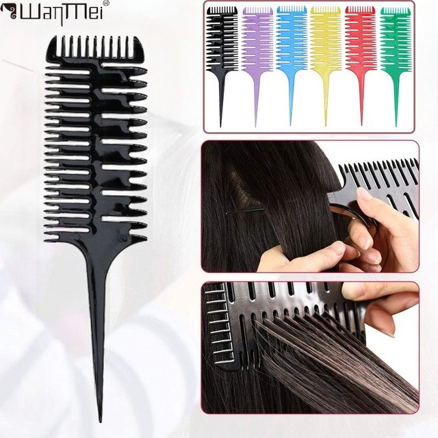 Professional Hair Dyeing Comb Weaving Hair Brush Sectioning Highlight Comb Barber Hairdressing Combs Salon Hair Styling Tools