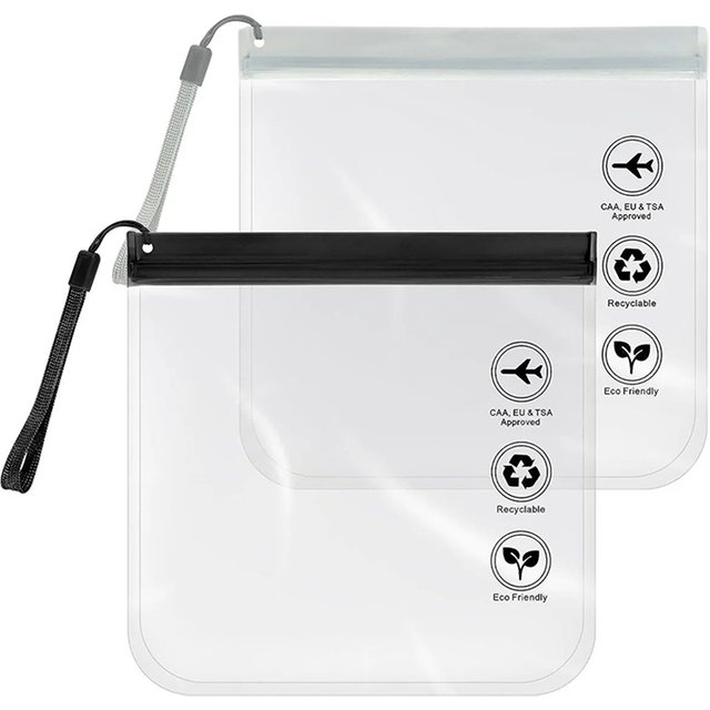 New【1Pc EVA Women Transparent Waterproof Toiletry Bag Leakproof Reusable Travel Airport Security Makeup Storage Bag For Luggage】