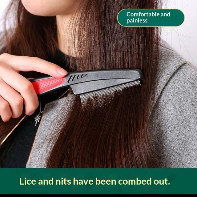 1Pc Stainless Steel removed‑steel Fine‑Tooth removed‑tooth Lice Comb Professional Hair Brush For Removing Head Lice And Nits
