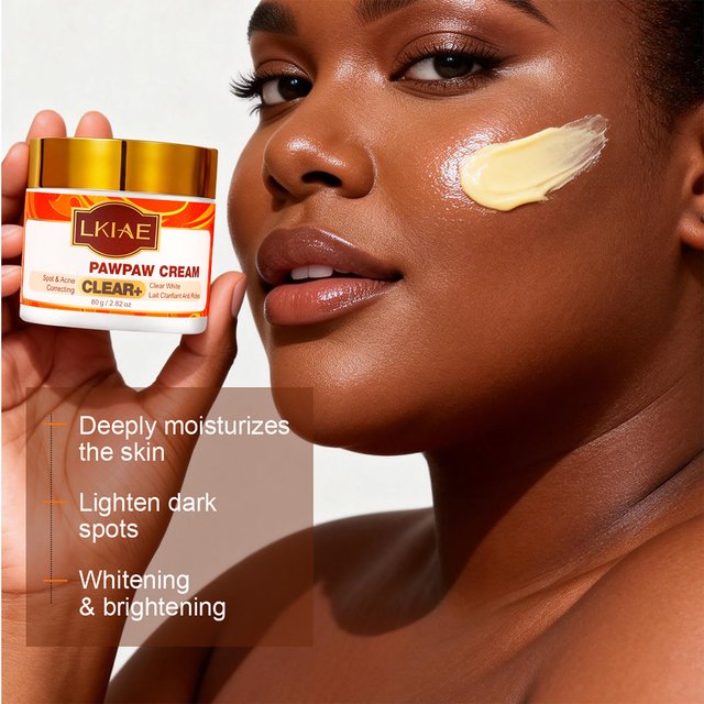 LKIAE Papaya Brightening Facial Cream for All Skin Type, Fade Dark Spot, Pigmentation, Improve Dull Skin, Female Beauty Cosmetic