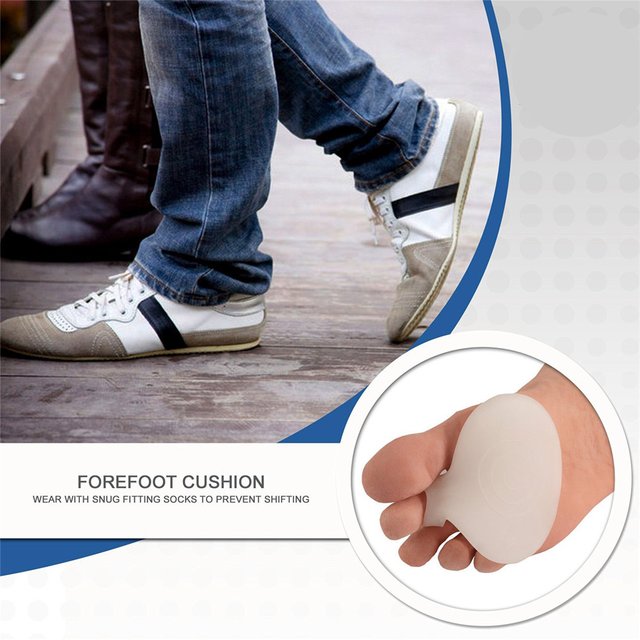 Silicone forefoot insole Soft forefoot cushion insole Foot care protector Improve grip Reusable Prevent calluses and blisters