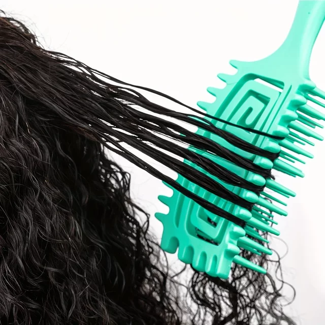 1pc Wet Curly Hair Brush, Defining Curl Detangler, for Blow Drying, Trident Handle Reduced Hair Pulling, Styling Tool Man Woman