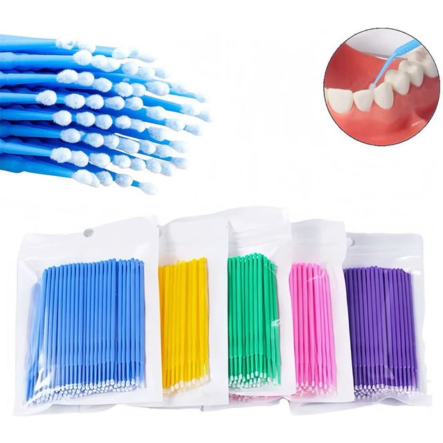 100pcs/bag Disposable Micro Brushes Applicator Brushes for Teeth Dental Makeup Odontologia Extension Tools Dentist Materials