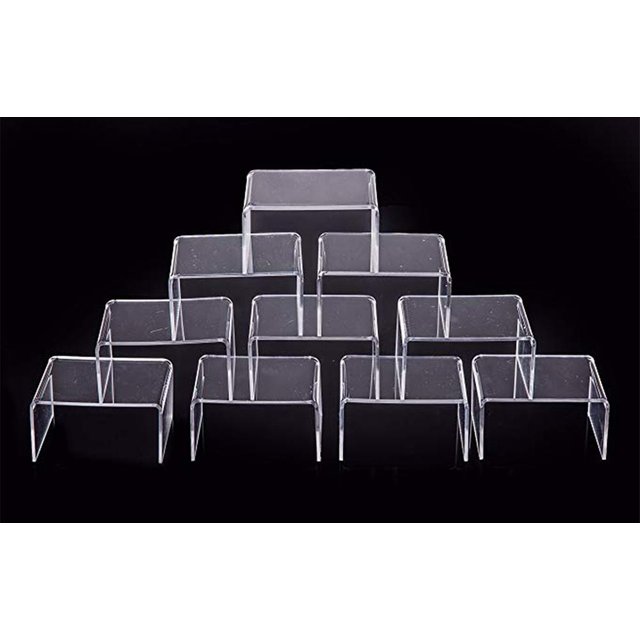 Display Riser Stackable Storage Bins Clear Container Clear Acrylic Display Risers for Makeup Perfume Organizer Perfume Stand