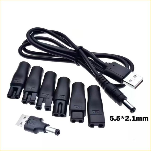 NEW 2026 8-PCS Universal Replacement Charger Set, 5V Power Cord & USB Adapter for Hair Clippers Beard Trimmers & Shavers