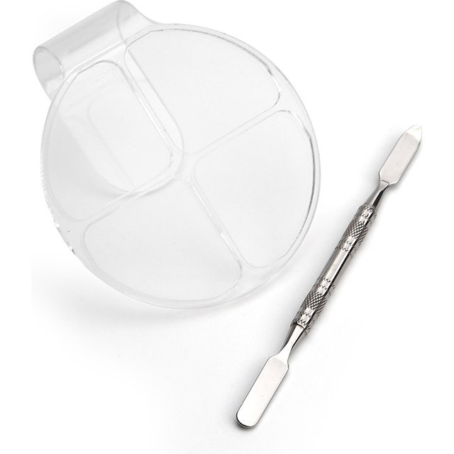 Handheld Acrylic Palette Spatula Set Round Four Grid with Color Mixing Bar Foundation Eye Shadow Makeup Liquid Color Palette