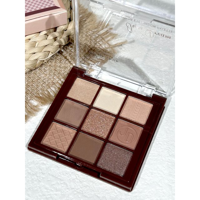 Chocolate Warm Brown Earth Palette - 9 Shades Matte Orange Brown Pearlescent Glitter Illuminating Wear Eyeshadow