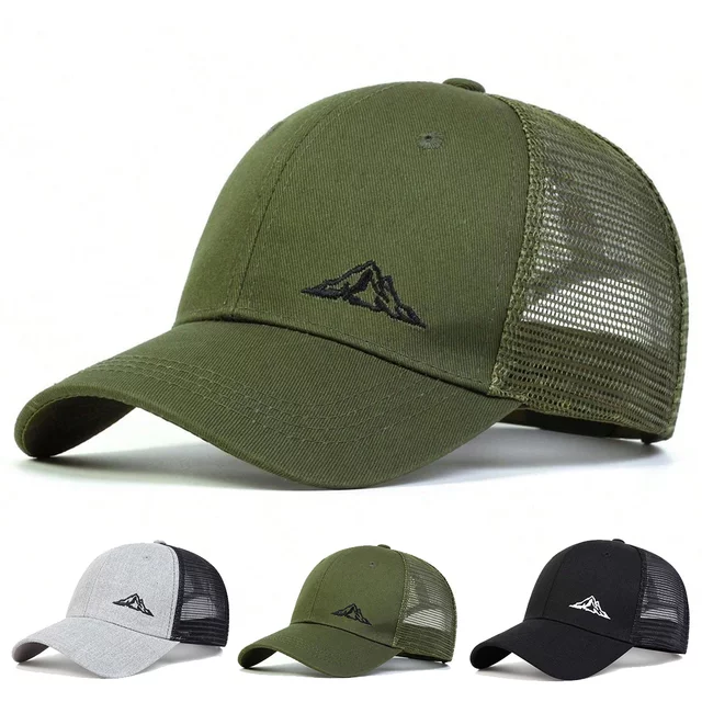 Unisex Mountain Range Embroidery Baseball Net Caps Spring and Summer Outdoor Adjustable Casual Hats Hip Hop Cap Sunscreen Hat