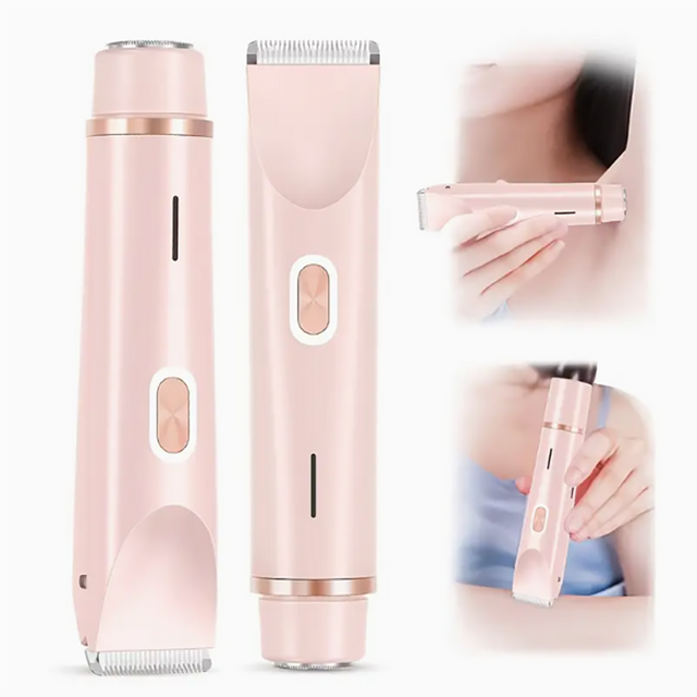 Two-in-One Electric Shaver for Ladies, Wet and Dry, Body Hair Remover, Suitable for Bikini Parts, Armpits, Legs, Arms and Face,