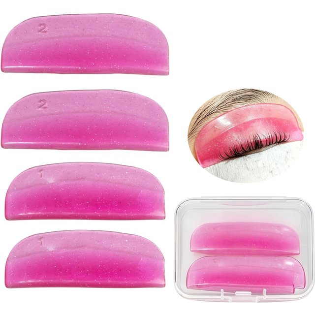 PERMANIA 2 Pairs L Curl Silicone Eyelash Perming Lamination Pad Reusable Lash Lifting Rods Lashes Extension Curler Makeup Tool