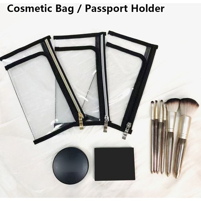 1Pcs Durable PVC Cosmetic Bag Waterproof Transparent Document Storage Bag Travel Portable Passport Holder