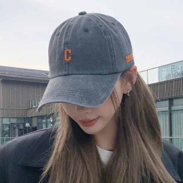 Vintage Letters C Embroidery Baseball Caps Adjustable Hip-hop Distressed Faded Cap Sunscreen Hats Man Women Outdoor Sports