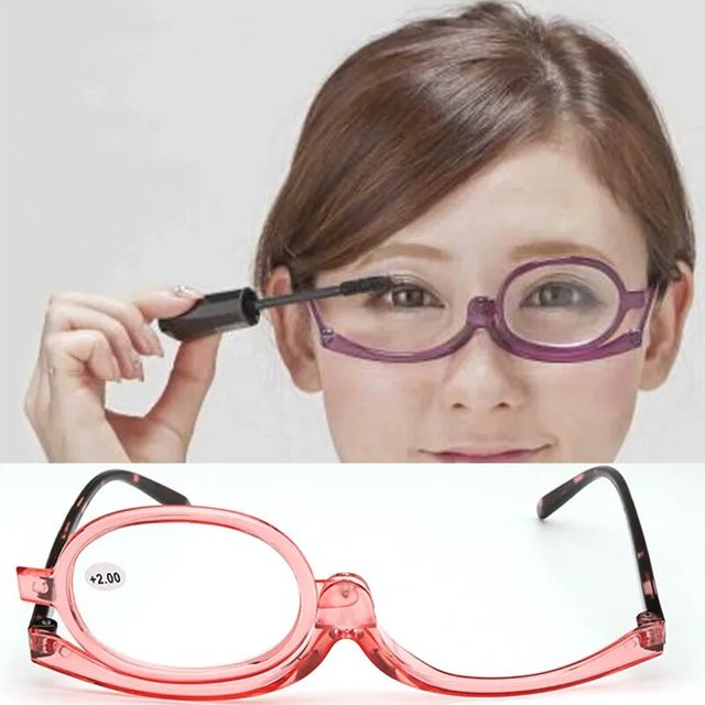 New Rotating Magnifying Makeup Reading Glasses for women Folding Clamshell Cosmetic Presbyopic Glasses For Elder Unisex