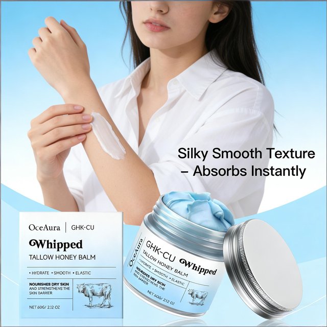 OceAura Whipped Tallow Honey Balm Ghk-Cu Firm Skin Elasticity Enhancement Strengthening Skin Barrier Repair Care Moisturizer 60g
