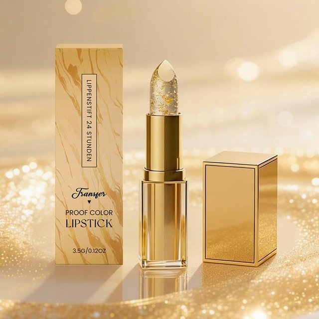 Gold Crystal Color Changing Lipstick Fade Lip Line Hydrating Refreshing Non Greasy Lip Balm Hyaluronic Lightweight Lip Gloss
