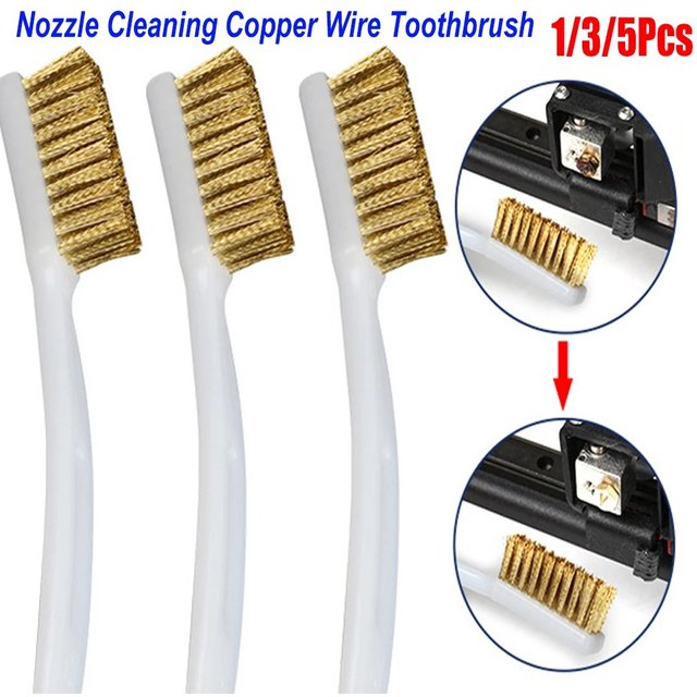 3D Printer Tool Nozzle Brush Copper Wire Toothbrush Cleaning Nozzle Heating Block Hotend Hotbed Cleaner Derusting Accessories