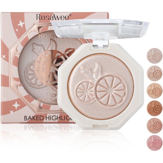 Shimmer Eyeshadow Palette Diamond Highlighter Powder Body Glitter Brightening Pearlescent Compact Powder Sweat‑Resistant Makeup