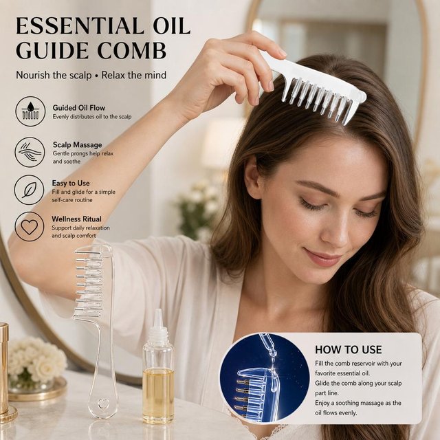 New Portable Hair Root Comb Liquid Guide Applicator Scalp Massage Comb Hair Oil Serum Brush Anti-Leak Hair Care Tool