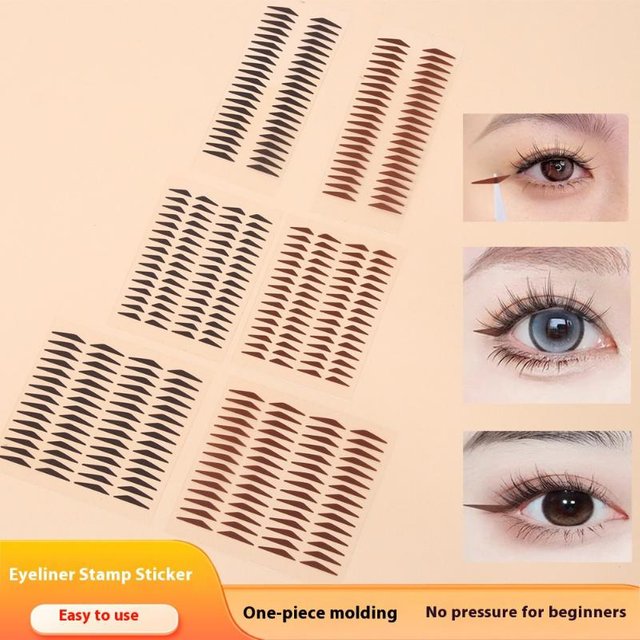 【Water Resistant Eyeliner Stamp Stickers One-stick Molding Easy To Use Water Resistant Sweat Resistant Sweat Resistant】