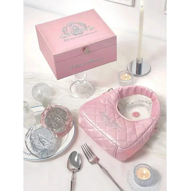 Flower Knows Limited Surrounding 7th Anniversary Makeup Folding Hand Mirror Portable Makeup Storage Satchel Bag