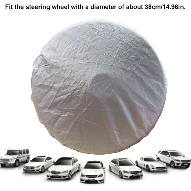 Auto Car Steering Wheel Sunshade Side Window Shade Silver Coated Cloth Steering Wheel Cover Sunscreen Insulation Side Sun Shade