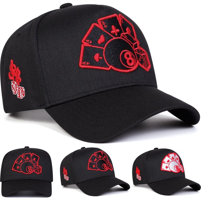 Unisex Poker Embroidery Baseball Caps Spring and Autumn Outdoor Adjustable Casual Hats Sunscreen Hat Sports Cap
