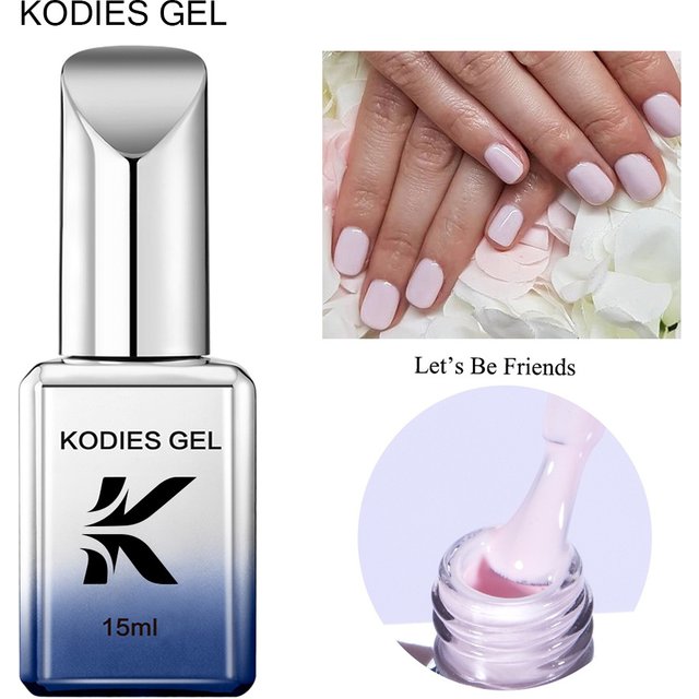 KODIES GEL Baby Pink Gel Nail Polish 15ml Soak Off UV Light Cure Gel Polish for Nails Art DIY Manicure at Home Sheer Pink Gellak