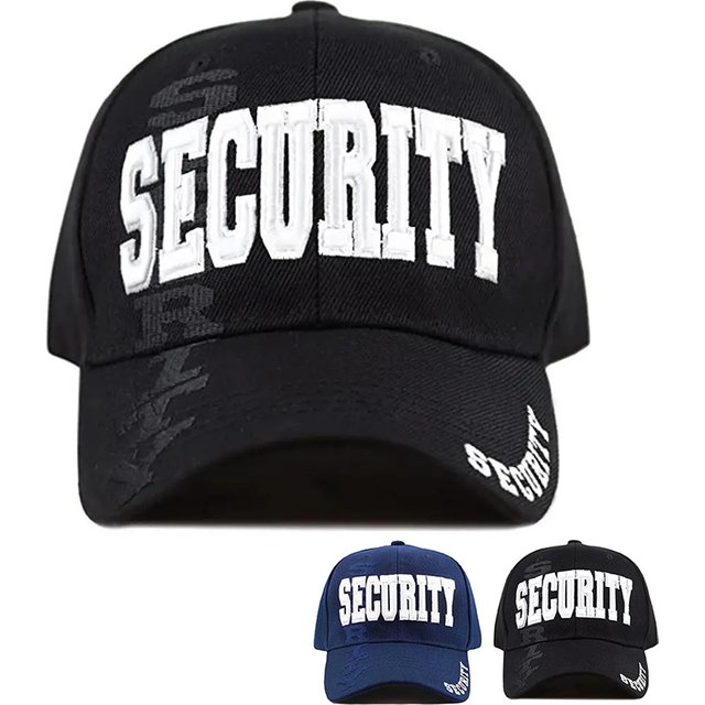 Unisex SECURITY Letter Embroidery Baseball Caps Adjustable Casual Hats Spring and Autumn Outdoor Sunscreen Hat