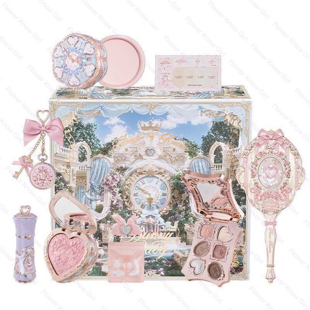 Flower Knows ALL IN ONE 10pcs Makeup Kit Bonny Garden Iris Gift Set Lip Balm, Blush, Eyeshadow, Cushion Foundation Makeup Set