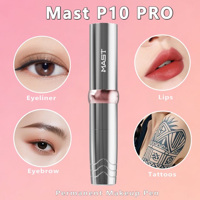 Mast P10 PRO Permanent Makeup Machine 2-10V Voltage 3.0mm Stroke Tattoo Macnine for Eyebrows Eyeliner Lips PMU or Body Art Work