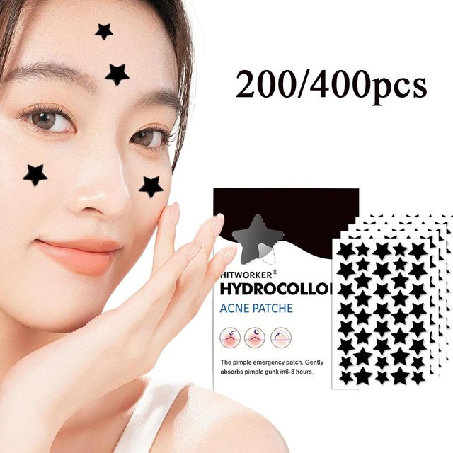200/400pcs Black Acne Patch Facial Skin Care Fade Blemishes Pimple Marks Closed Acne Blemishes Cover Acne Pimple Repair Patch