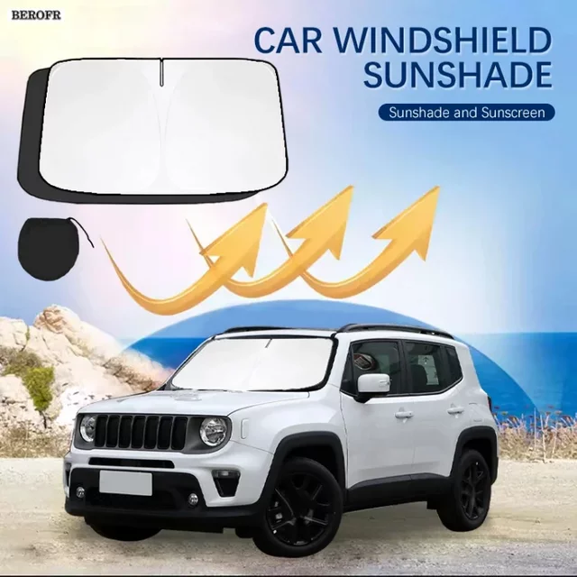 Car Windshield Sun Shade Covers Front Window Sunscreen UV Parasol For Jeep Renegade 2015-2024 Summer Car Accessories