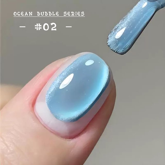 MIANEL 12ML Pink Water Gold Ocean Bubble Glass Bead Cat Eye Gel Nail Polish 2026 New Summer Nails Blue Nails Nail Stuff 1-7pcs