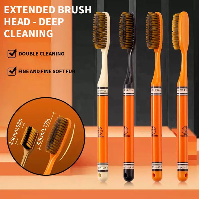 6 high-grade orange light luxury toothbrush deep cleaning oral care soft hair teeth cleaning tools for adult daily life home too